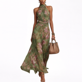 Livia | Maxi Halter Haljina s Cvjetnim Uzorkom