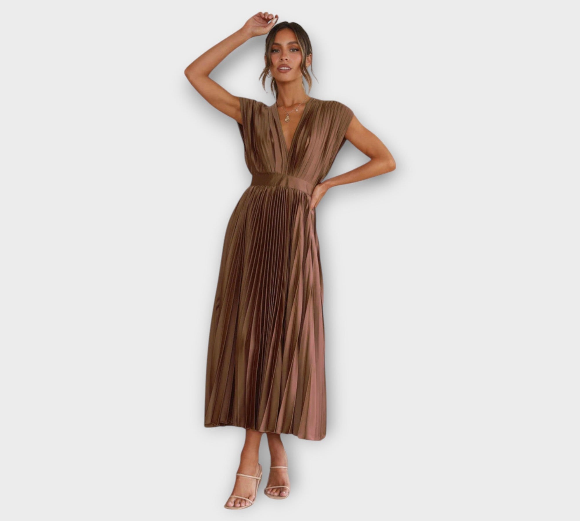 Midi Plisirana Haljina s Romantičnom Elegancijom