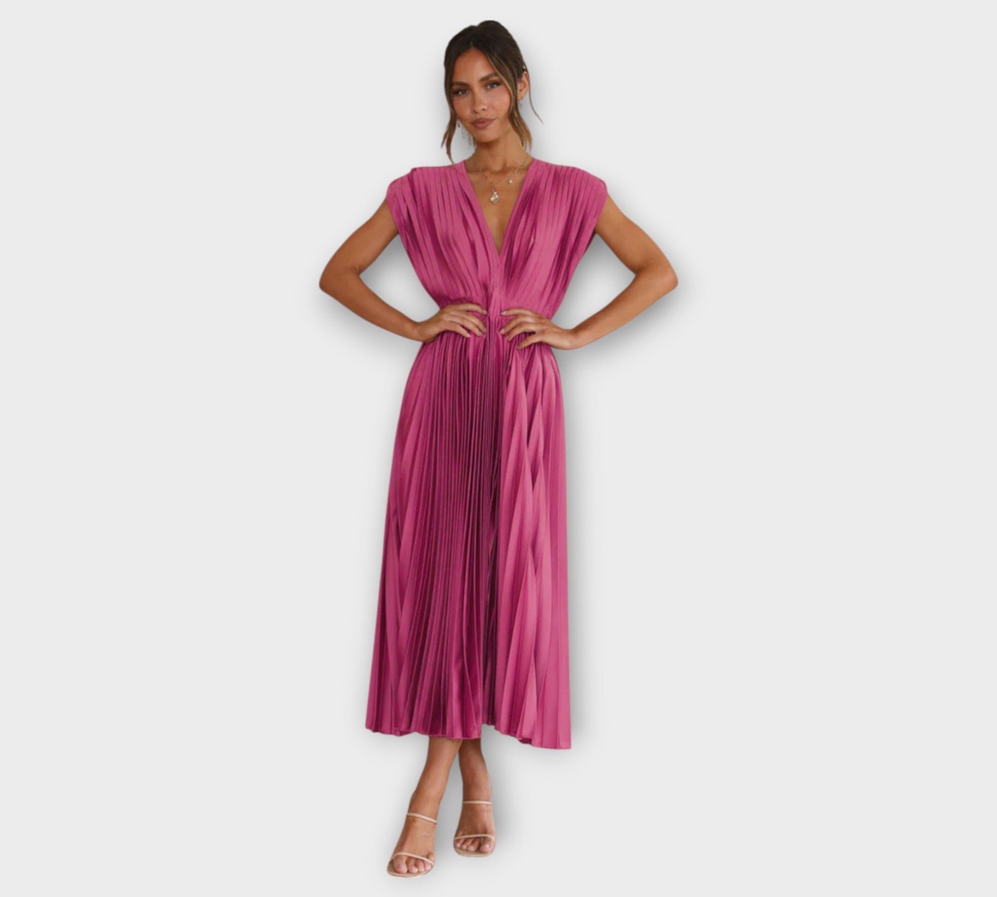 Midi Plisirana Haljina s Romantičnom Elegancijom