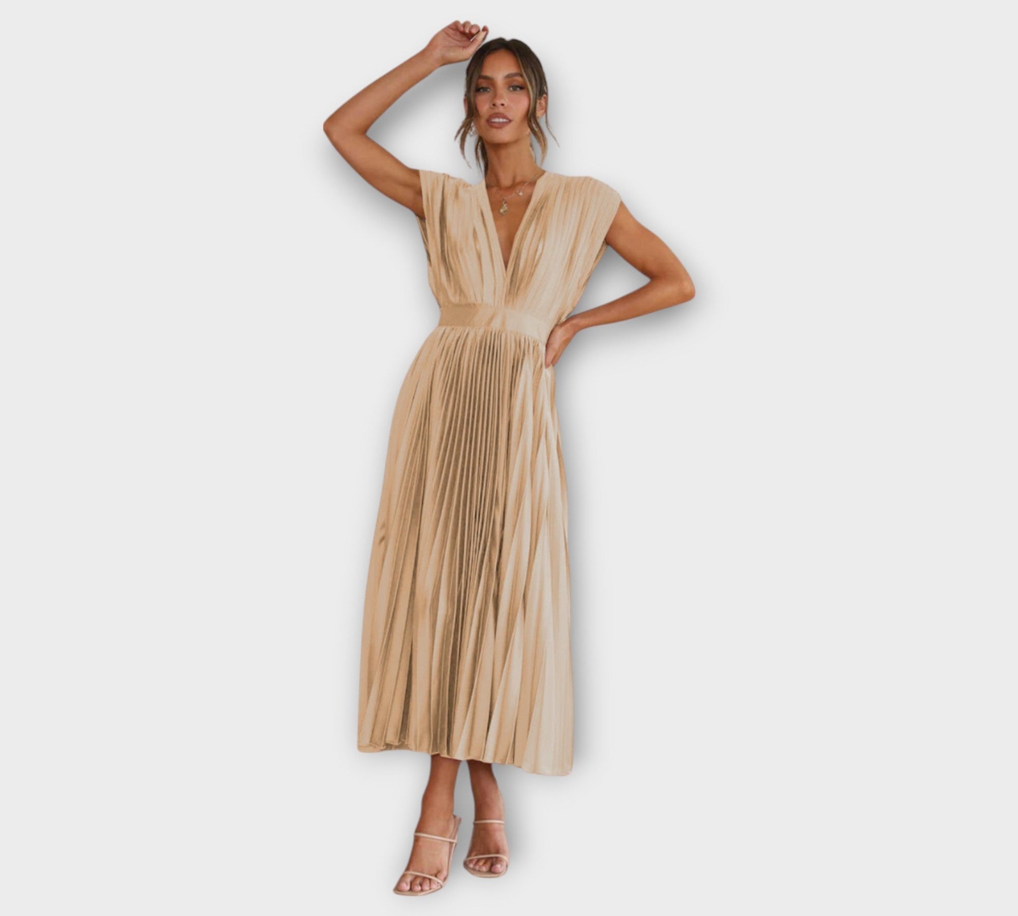 Midi Plisirana Haljina s Romantičnom Elegancijom