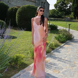 Morgan – Satin Draped Open-Back Maksi haljina