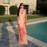 Morgan – Satin Draped Open-Back Maksi haljina