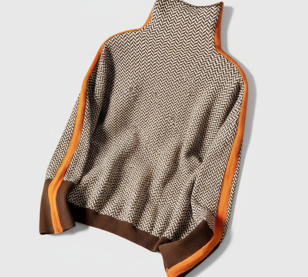 Zlatka – Herringbone Luxe Turtleneck