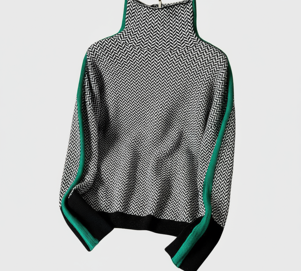 Zlatka – Herringbone Luxe Turtleneck