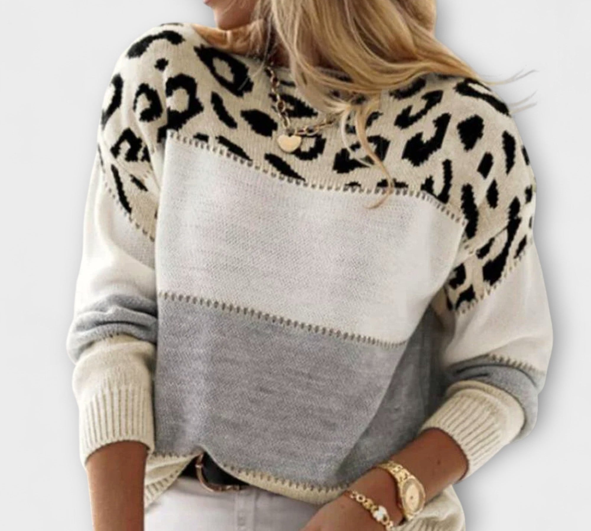 Cheyenne - Udoban pulover s leopard uzorkom