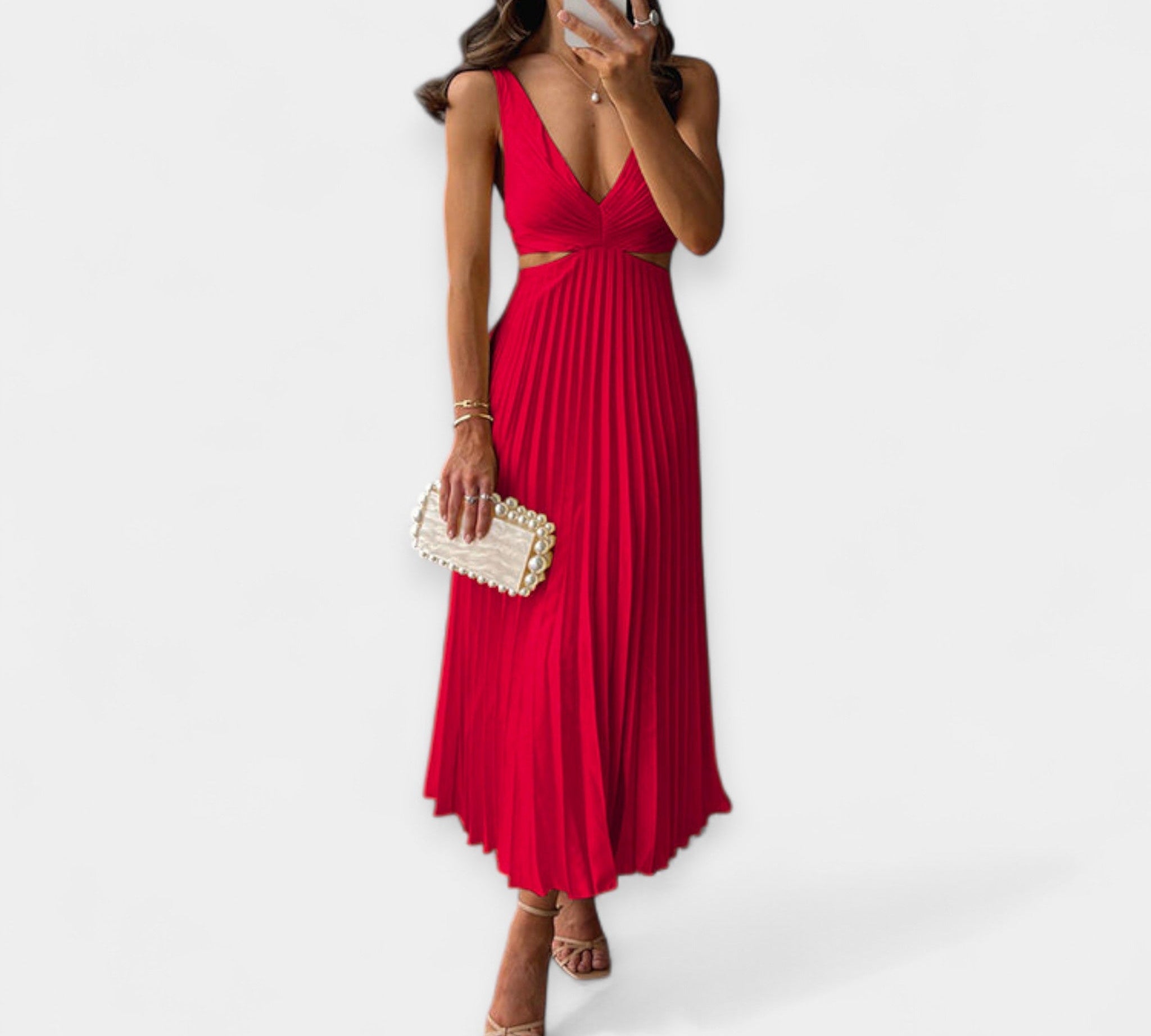 Maksi haljina s plisiranim uzorkom