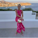 Lily™ | elegantna maksi haljina s Pink cvjetna Design