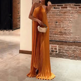 Carmen | ženski Wedding Guest plisirana halter maksi haljina večernja