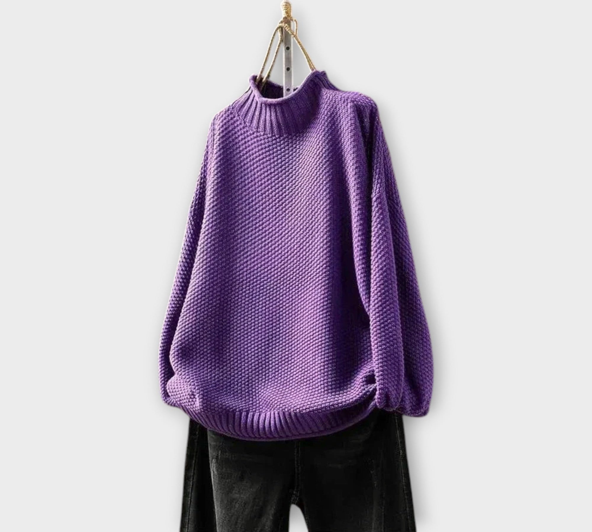 Pletena Majica s Visokim Ovratnikom