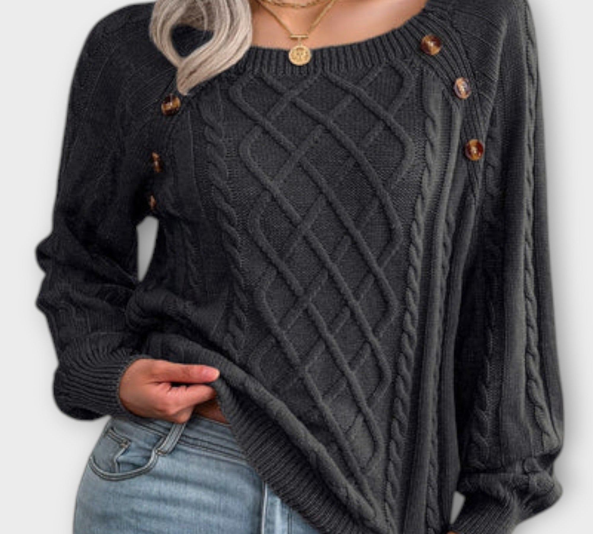 Malia - Pleteni pulover s gumbima