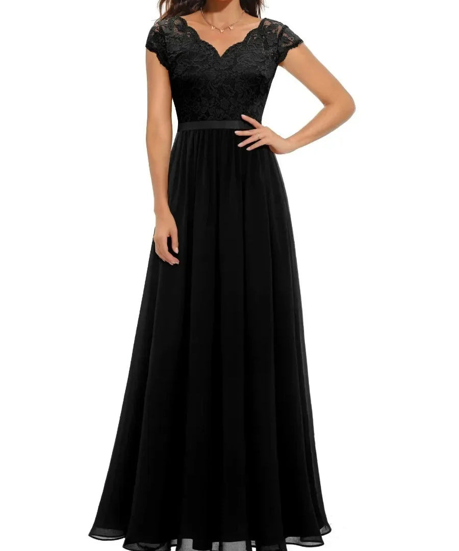 Diane™ | ženski elegantna čipkasta duga haljina