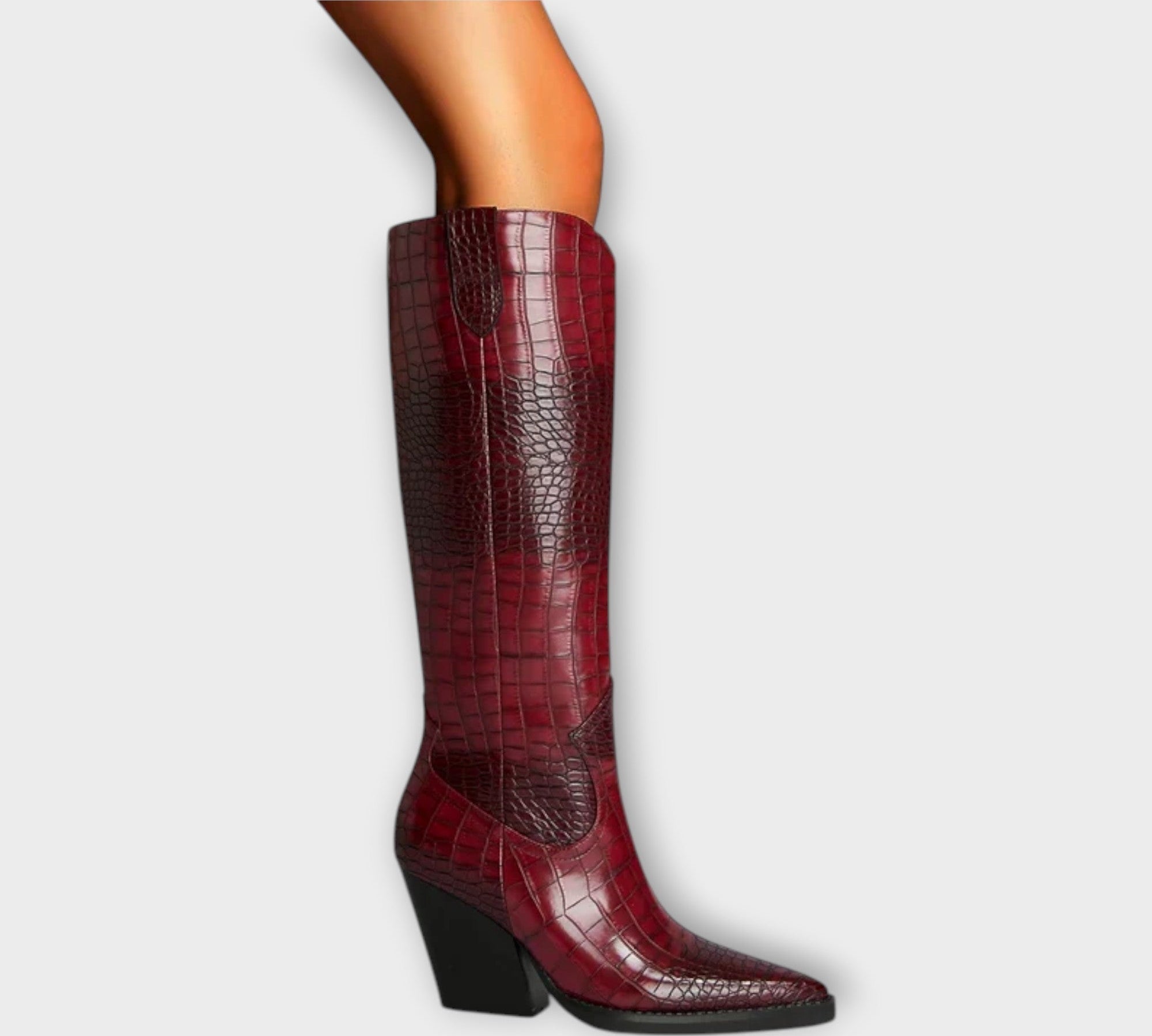 Lea - Čizme s Kroko Uzorkom i Elegantnom Petom