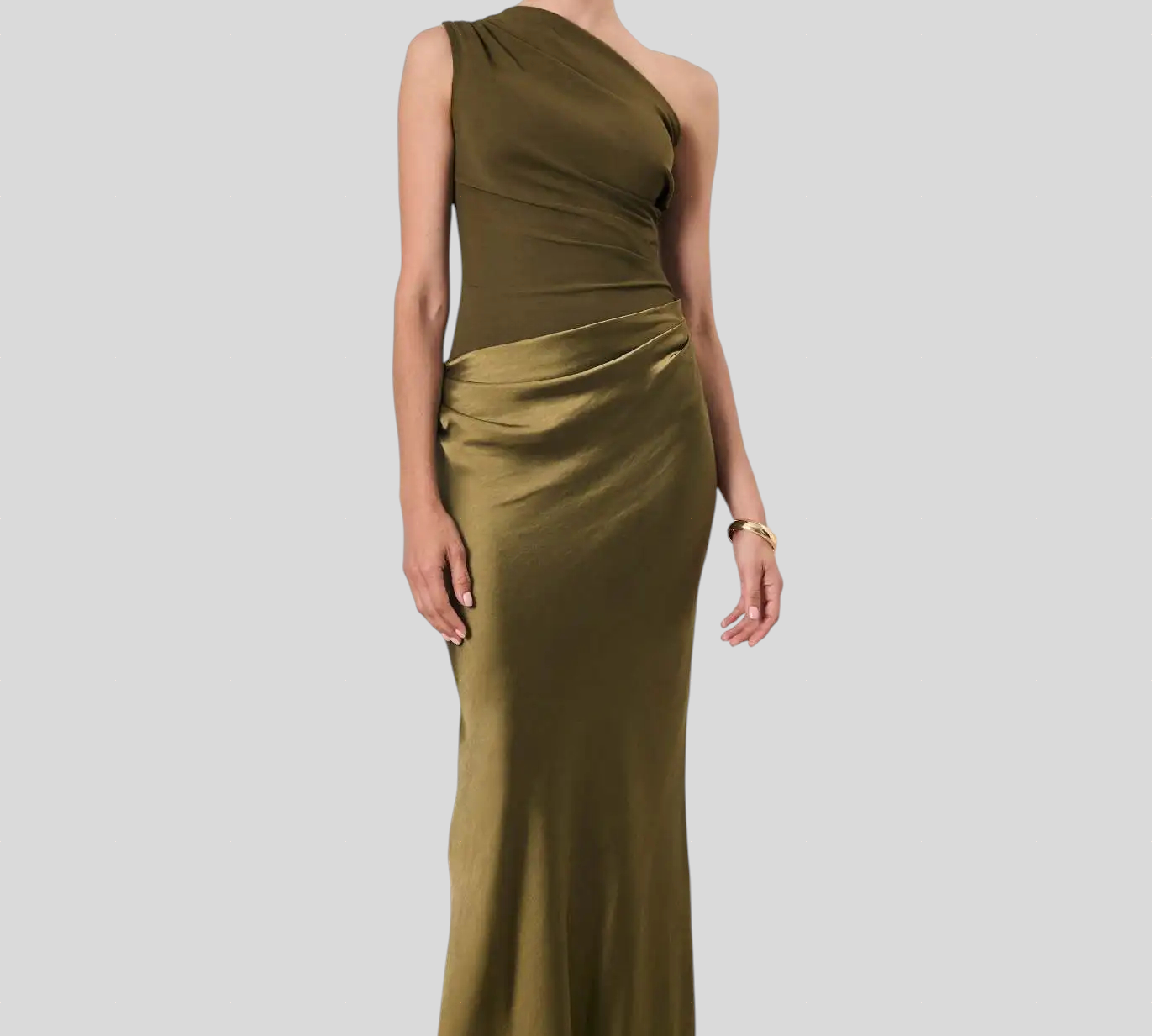 Amber – Saten Haljina Na Jedno Rame, Maxi Duljine