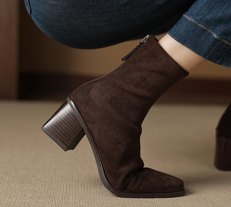 Giuliana - Elegantne Čizme Od Brušene Kože