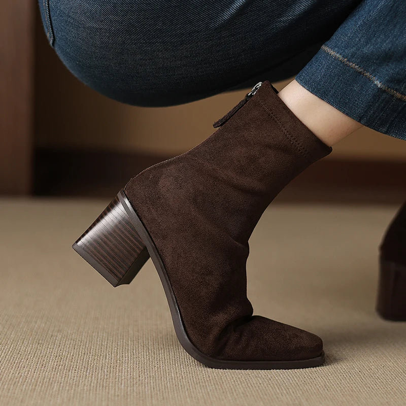 Giuliana - Elegantne Čizme Od Brušene Kože