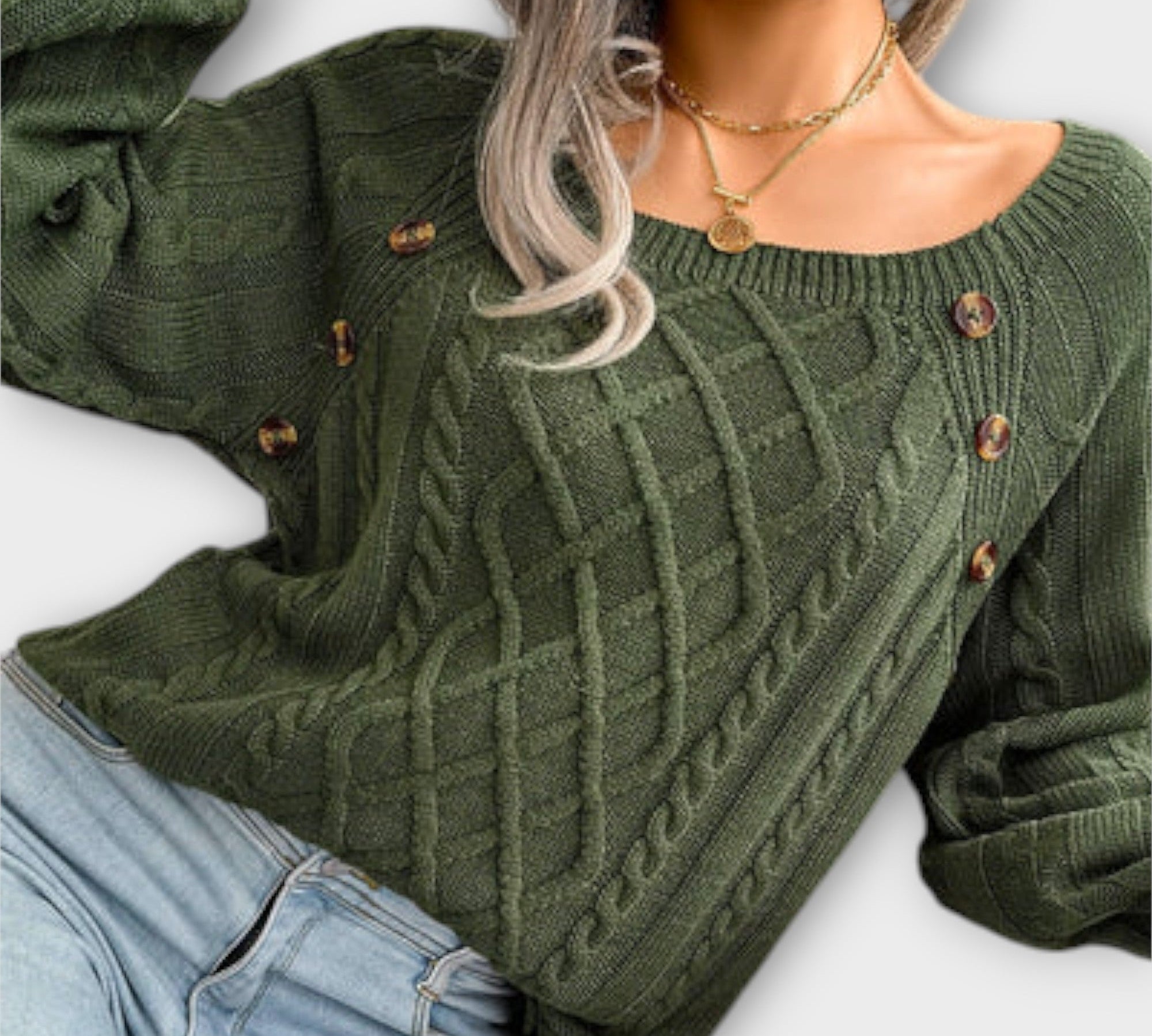 Malia - Pleteni pulover s gumbima