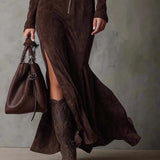 Dakota – Suede Zip Maksi haljina