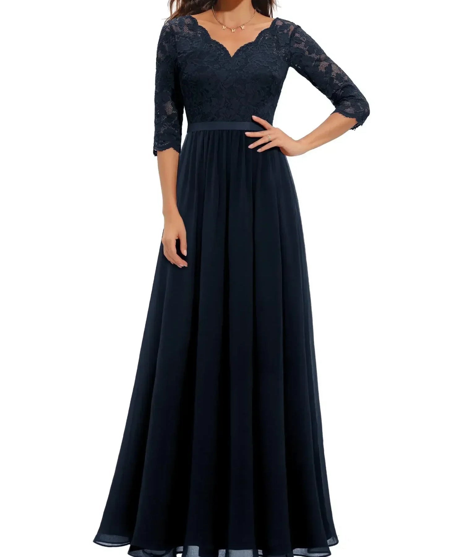 Diane™ | ženski elegantna čipkasta duga haljina