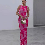 Lily™ | elegantna maksi haljina s Pink cvjetna Design
