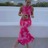Lily™ | elegantna maksi haljina s Pink cvjetna Design