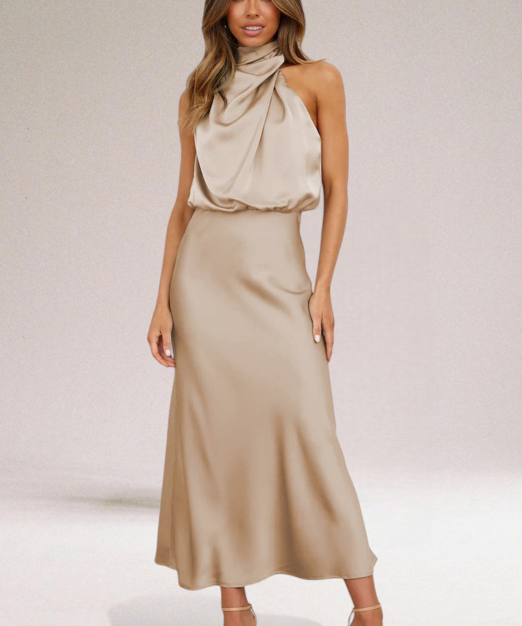 Flavia | Halter haljina od glamuroznog satena