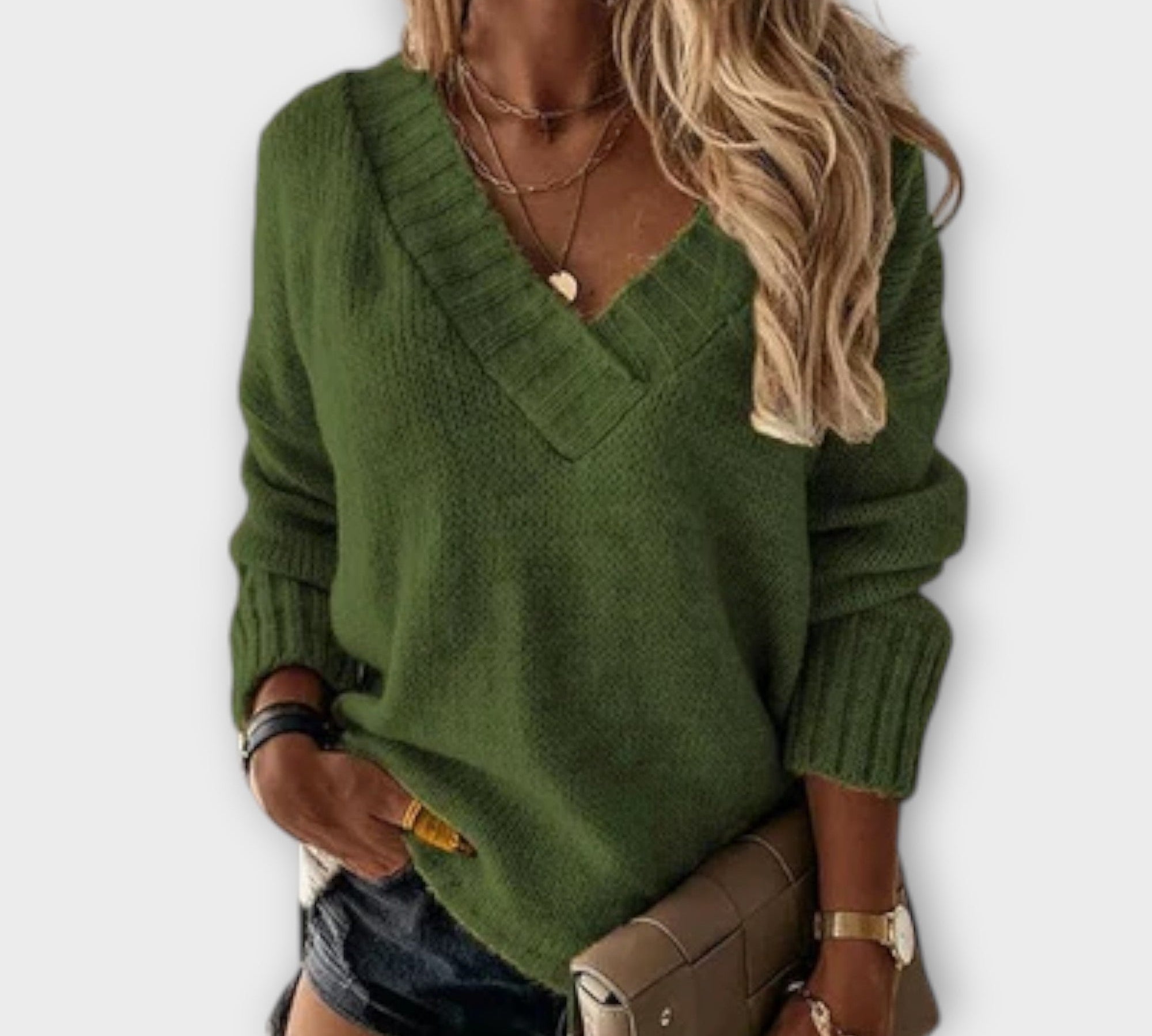 Jane - Udobni Pulover s V-izrezom