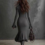 Vera – Ribbed Zip Pletena haljina