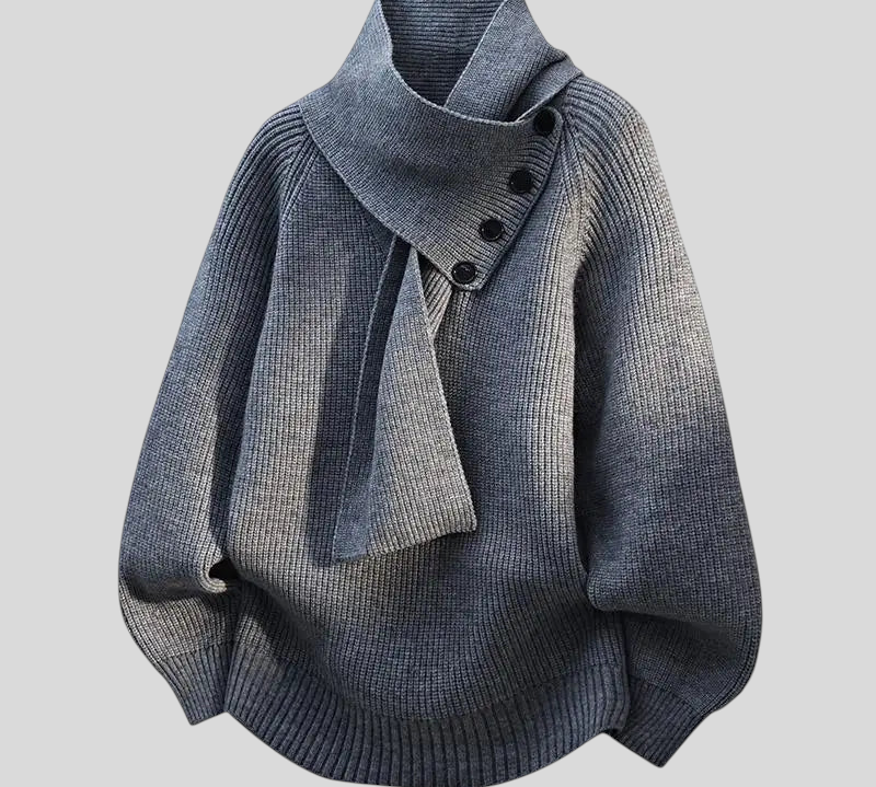 Ariane – Elegantni Pleteni Pulover S Ovratnikom U Stilu Šala