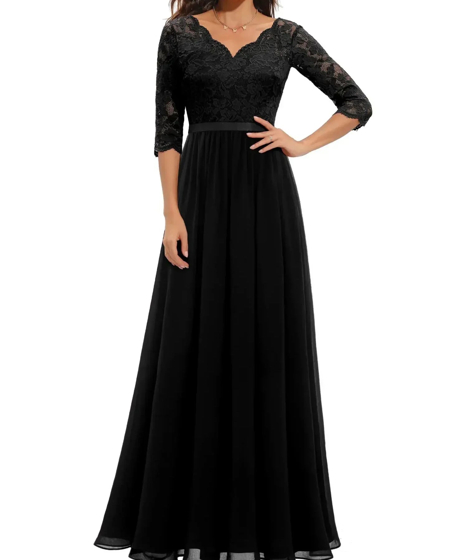 Diane™ | ženski elegantna čipkasta duga haljina