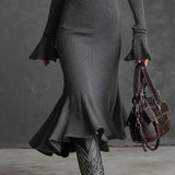 Vera – Ribbed Zip Pletena haljina