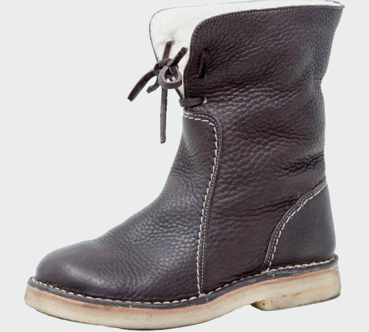 Clara - Vodootporne kožne čizme s vunenom podstavom