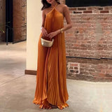 Carmen | ženski Wedding Guest plisirana halter maksi haljina večernja