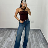 ARIA | Mocha Halter Top