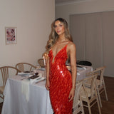 Holly | ženski Wedding Guest Sequin otvorenih leđa haljina