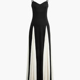 Paloma™ | elegantna crna-i-White maksi haljina