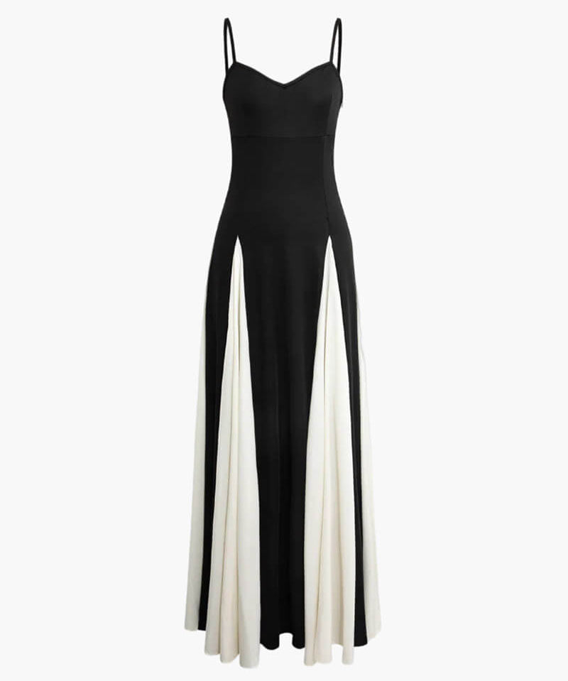 Paloma™ | elegantna crna-i-White maksi haljina