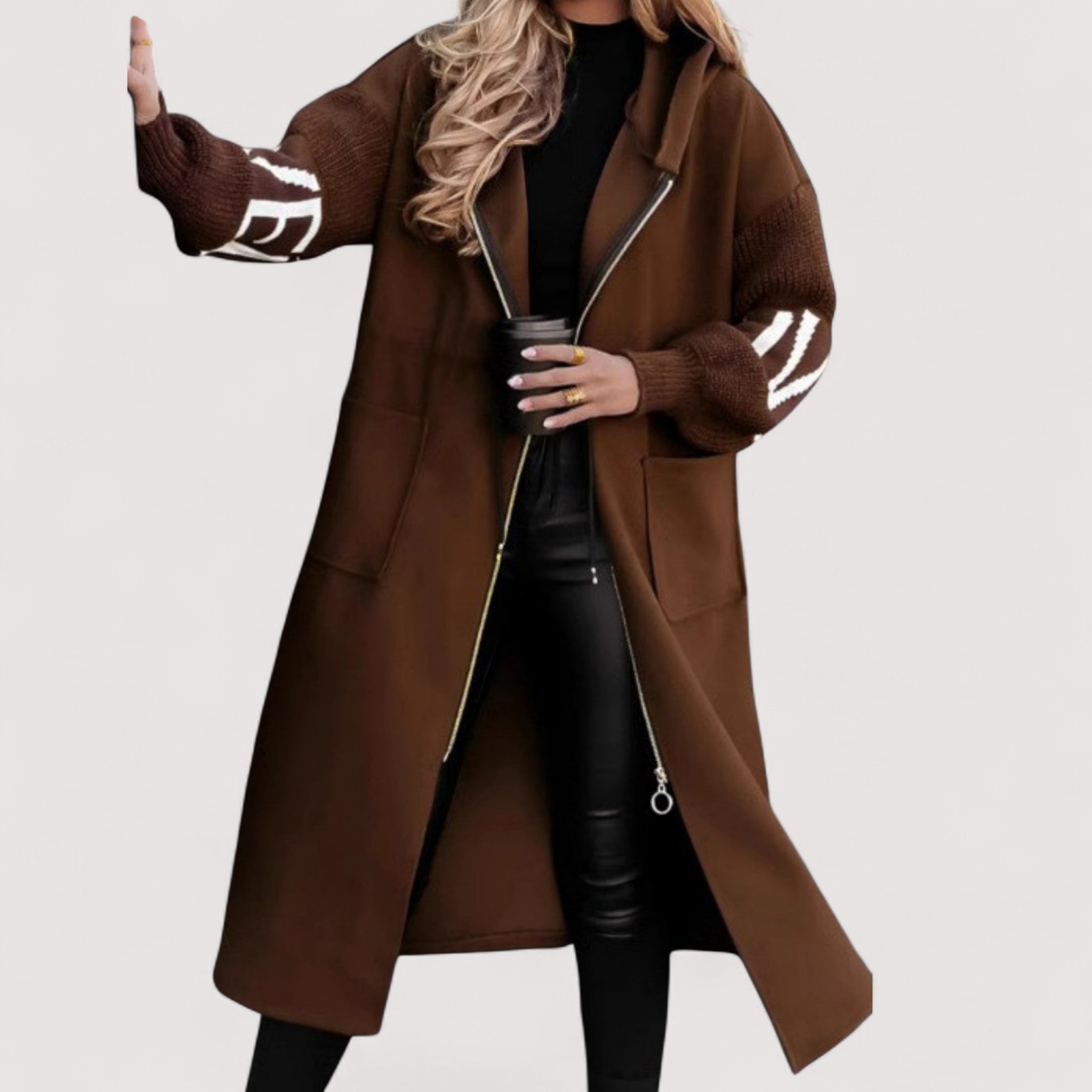 Maris™ | Ženska jakna s pletenim rukavima i kapuljačom