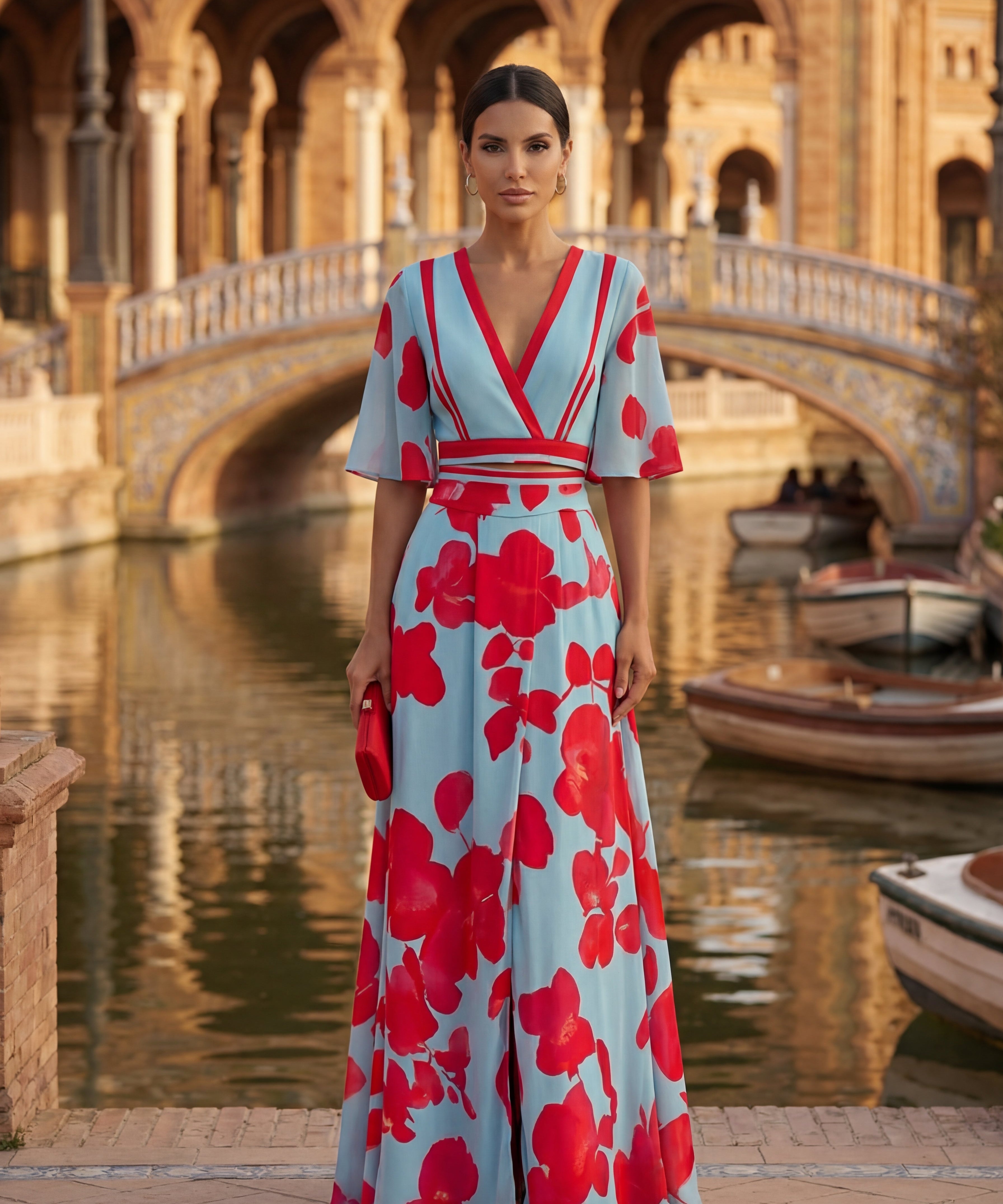 Pilar | Elegantan dugi haljina s dubokim izrezom