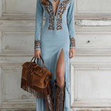 Elowen – Elegantna western haljina s resama