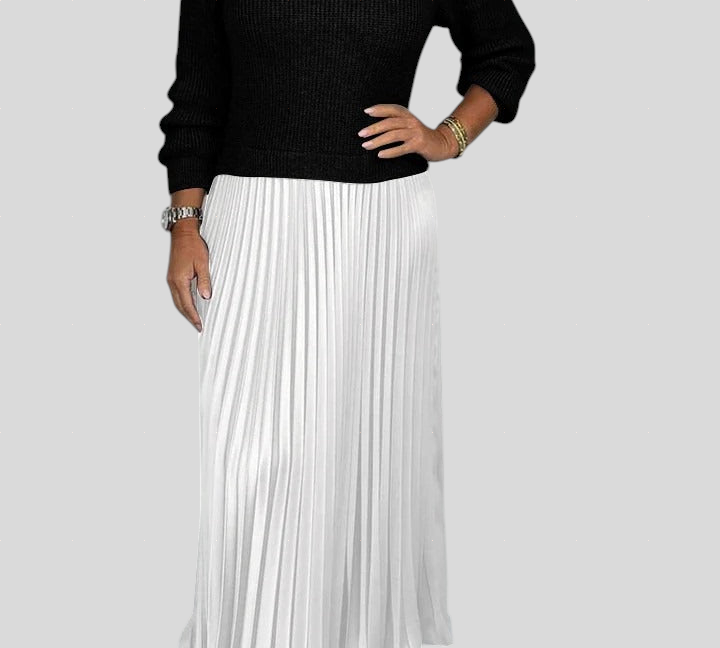 Claudia - Plisirana Haljina s Puloverom