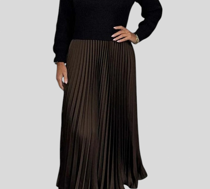 Claudia - Plisirana Haljina s Puloverom