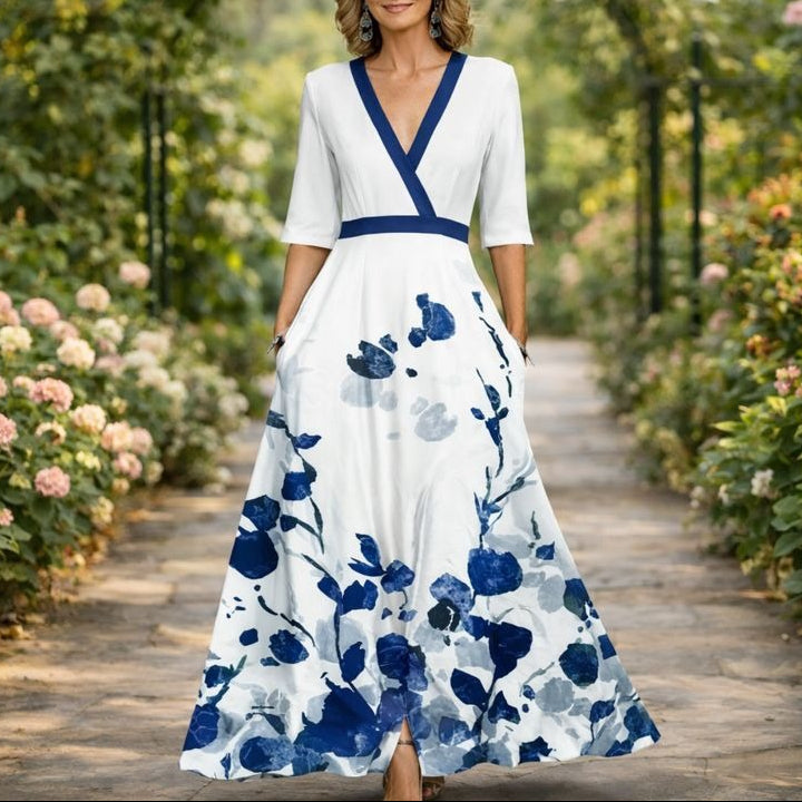 Mila™ - Mekana maxi haljina s V-izrezom