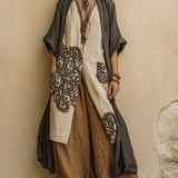 Sophie | Tamnosiva i smeđa tribal print tri dijela set