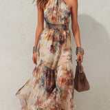 Chloe | Vintage cvjetna mekana midi haljina