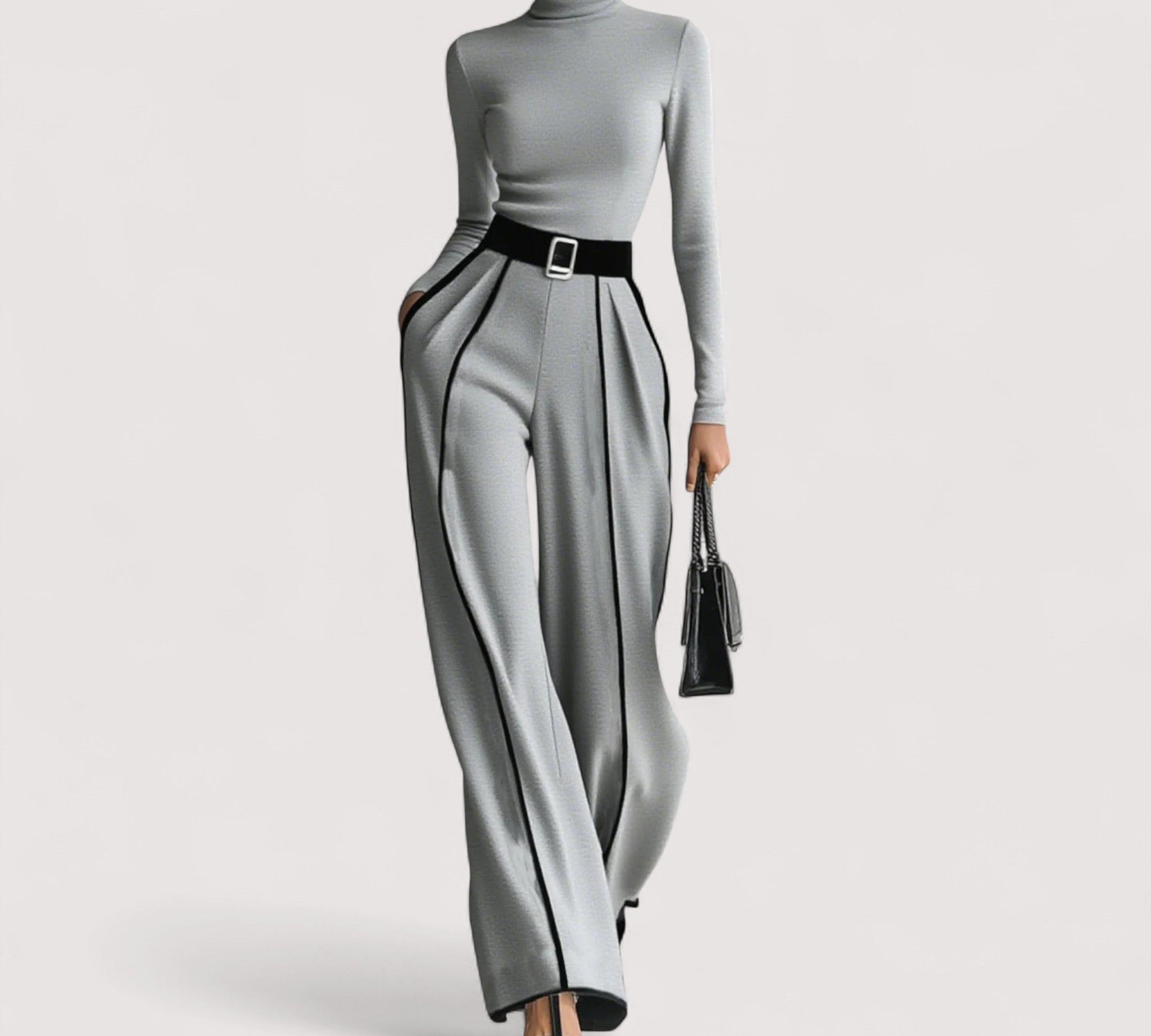 Nolia™ | Bijeli set s hlačama širokih nogavica