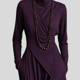 Giorgia – Asimetrična Maxi Haljina S Naborima I Visokim Ovratnikom