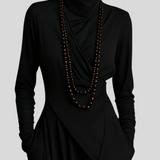 Giorgia – Asimetrična Maxi Haljina S Naborima I Visokim Ovratnikom