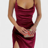 Kristina - Haljina od baršuna s bočnim prorezom