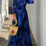 Francesca – Duga Haljina s Cvjetnim Uzorkom i Off-Shoulder Rukavima