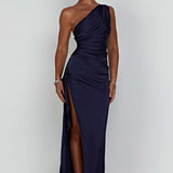 Celeste | ženski Wedding Guest satenska jedno rame Bodycon haljina